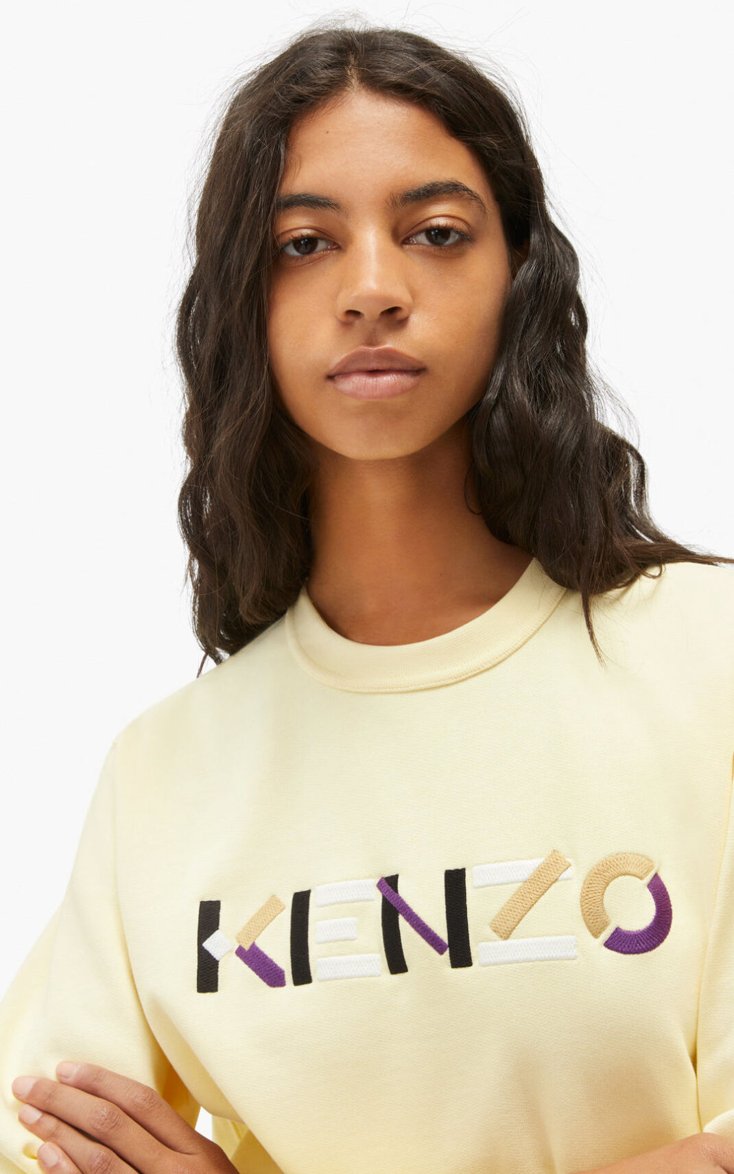 Sweat Kenzo Logo Femme Blanche | XFCM-53721